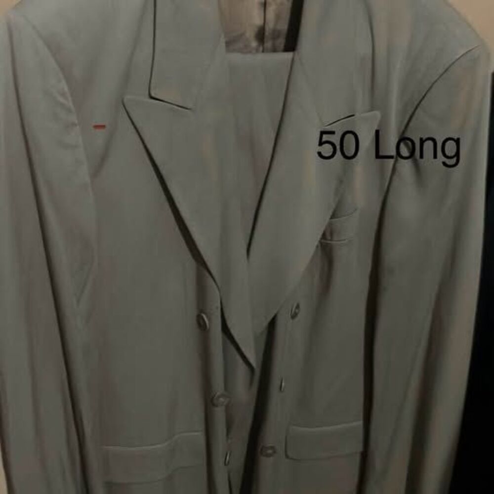 New Men Double Breasted Suit Beige 50 L